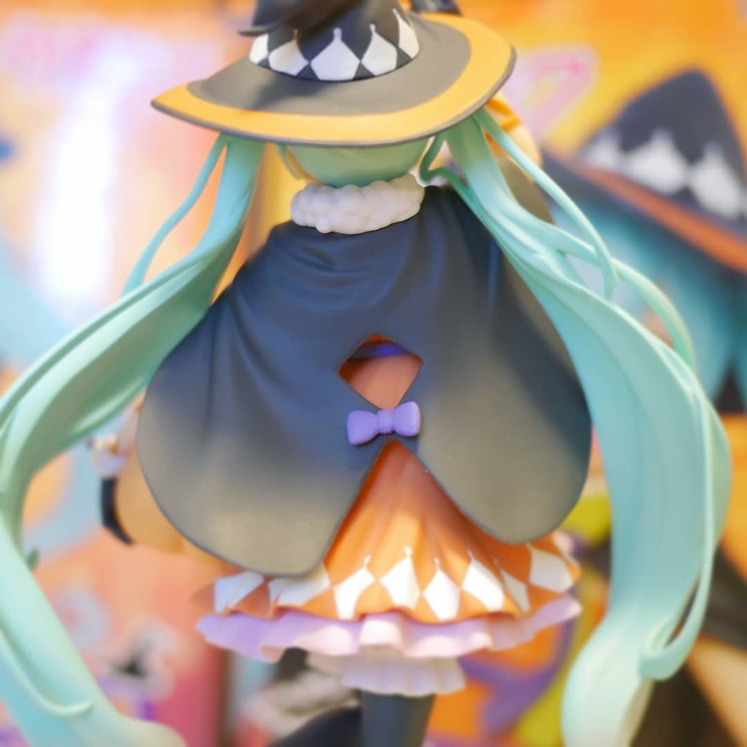 hatsune miku hat witch hat halloween long hair very long hair blurry dress  illustration images