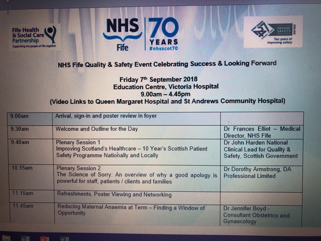 JohnHardenED's tweet image. So round two of my visits start today @nhsfife #HereIGoAgain again. It’s their Quality and Safety Celebration Event today #spsp10 @FifeHSCP