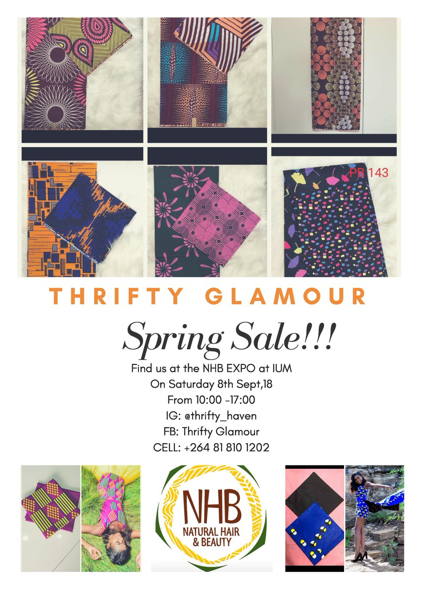 NhbeNamibia's tweet photo. Meet Our Vendors For The Expo!

Thrifty Glamour  🇳🇦

The Natural Hair &amp; Beauty Expo, September 8th 2018 😊
#NHBE2018 https://t.co/2CzxRgONes