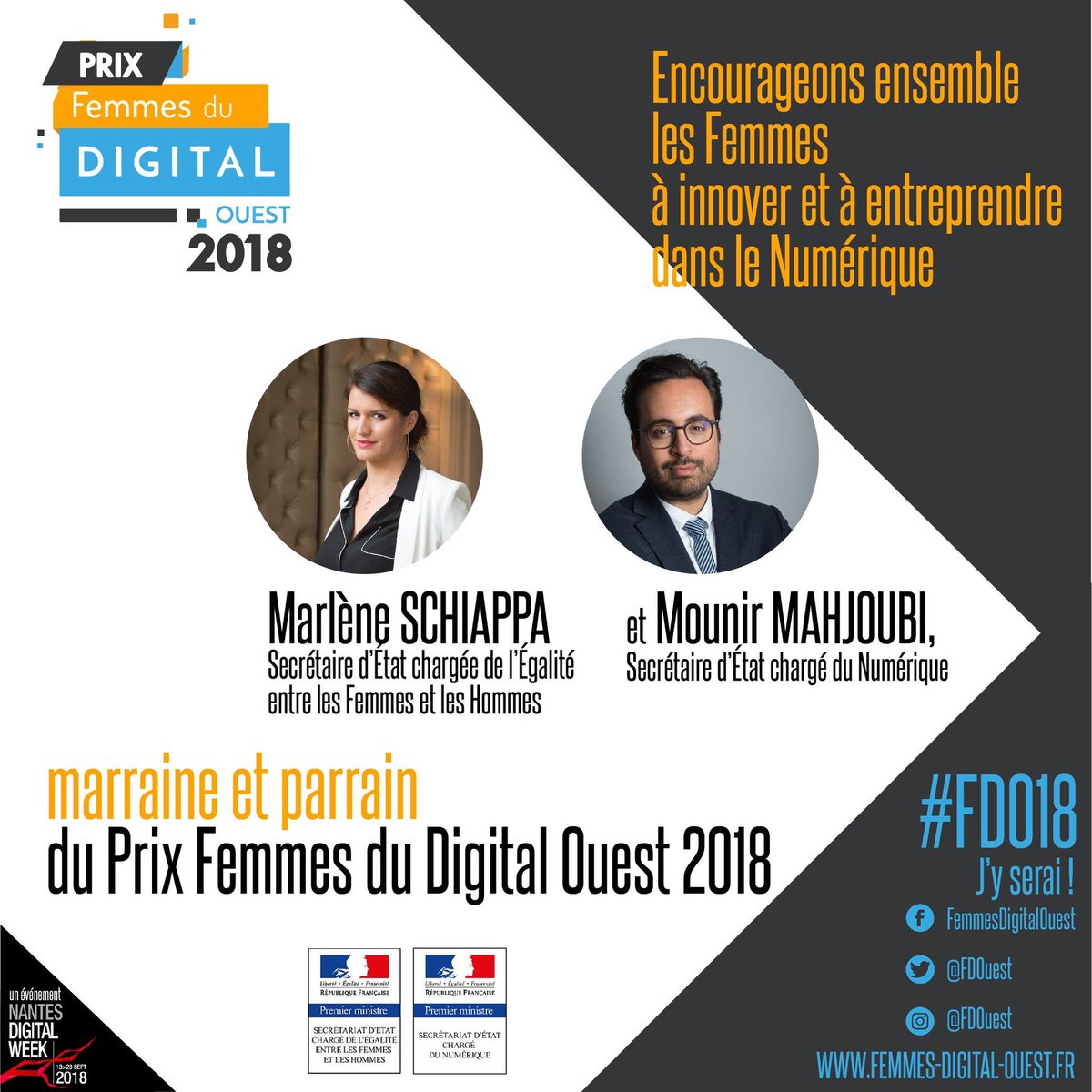 FDOuest's tweet photo. #WeAreFDOuest 📝 Prix #FDO18 mardi 18. Merci à @MarleneSchiappa et @mounir de leur soutien pour la #mixité dans le #numérique. 💥 Présence exceptionnelle de @CeliaHodent 💥 ! Vous inscrire ? Vite.. Ici ! https://t.co/B87GJbCx0z c @SandrineSCC - @Danseetdense https://t.co/NgcjT7NGIt