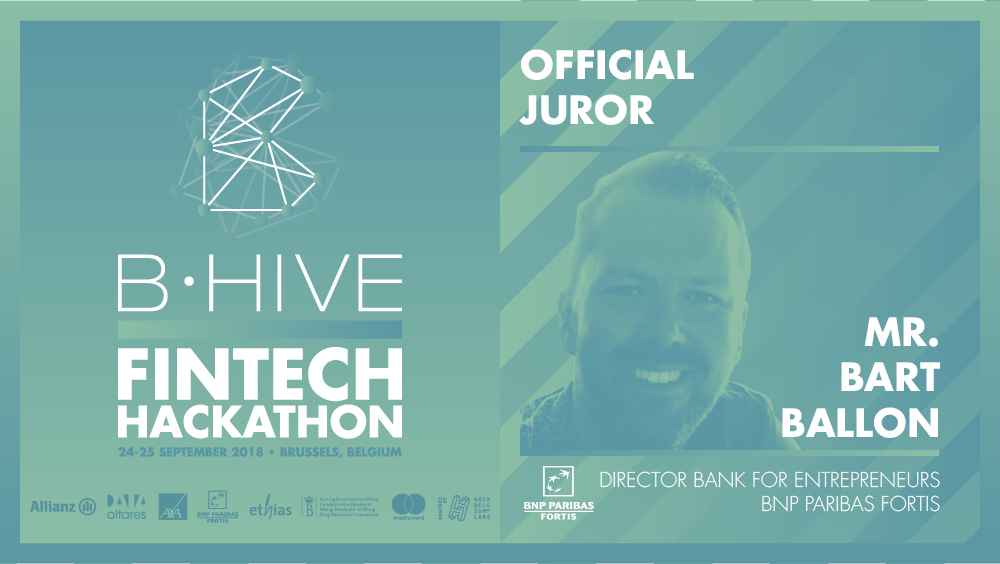 HackBelgium's tweet photo. [#BHive #FinTech Hackathon]
@ballon_bart director Bank for Entrepreneurs at @BNPPFBelgique has just been confirmed as a juror. 
#HackBelgium #HackBelgiumLabs #HackFinance

Register now: https://t.co/cQgdq8P972 https://t.co/RiN8Q9LnX5