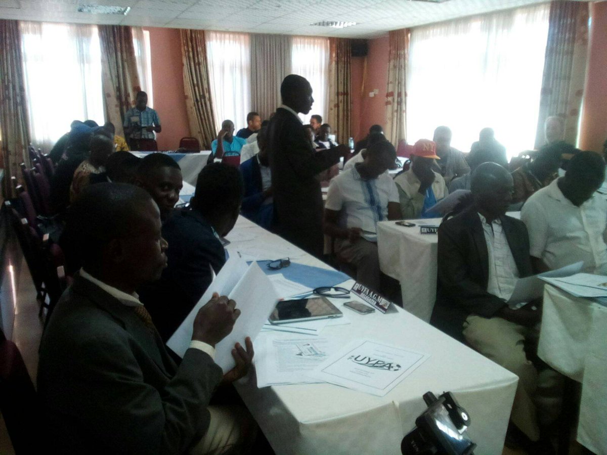 prowayuganda's tweet photo. Happening now, the Annual General Assembly of Uganda Youth Football Association UYFA at Jevine hotel Kampala. @prowayuganda #theotherkids represented by @bartkiyemba @kavumagerald at #jevinehotel #kampala https://t.co/1YVIh7G4K2