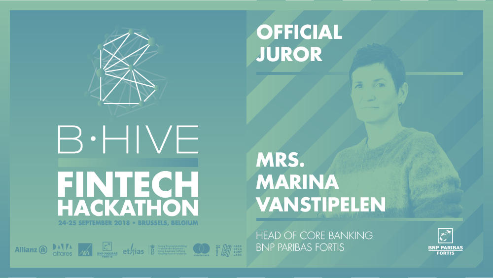 HackBelgium's tweet photo. [#BHive #FinTech Hackathon]
Marina Vanstipelen, Head of Core Banking at @BNPPFBelgique has just been confirmed as a juror. #HackBelgium #HackBelgiumLabs #HackFinance

Register now: https://t.co/cQgdq8P972 https://t.co/mOnxfi6nXg