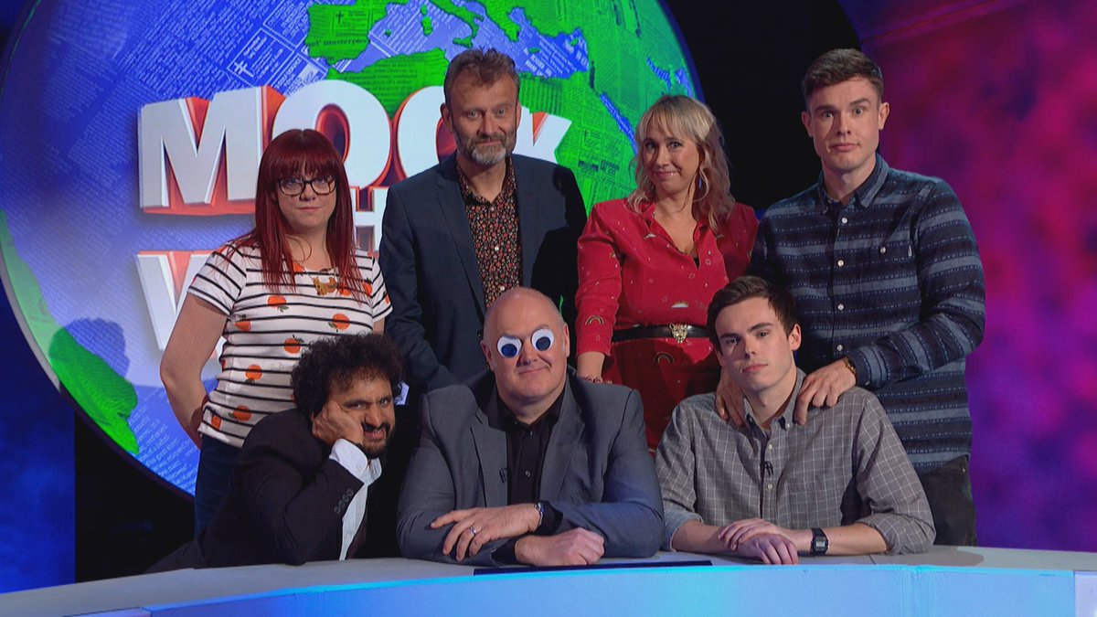 MockTheWeek's tweet image. Show Day! We return to #BBC2 at 10pm. Dara and Hugh are joined by @AngelaBarnes @MrNishKumar @rhysjamesy @tiffstevenson and @EdGambleComedy Join us (if you want)