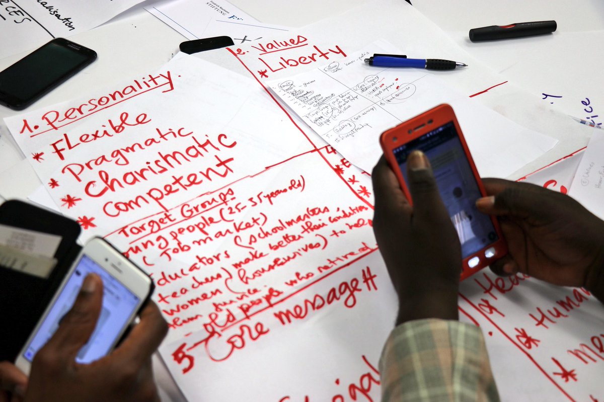 FNF_Africa's tweet photo. Time to pitch the developed campaign strategies to the sessions facilitator. Things to consider:
1. Personality
2. Values
3. Target Group
4. Core Topics
5. Core Message
6. Resources
#STRATPOLCOM https://t.co/O0zTHqMWv8