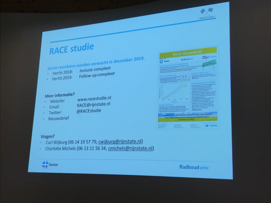 Blaaskankercentrum (@bkcrotterdam) on Twitter photo De <a href="/RACEstudie/">RACE studie</a> nadert einde inclusie. Nog aantal open cystectomieen nodig. Cc <a href="/roboturoloog/">Carl Wijburg</a> De <a href="/RACEstudie/">RACE studie</a> nadert einde inclusie. Nog aantal open cystectomieen nodig. Cc <a href="/roboturoloog/">Carl Wijburg</a>