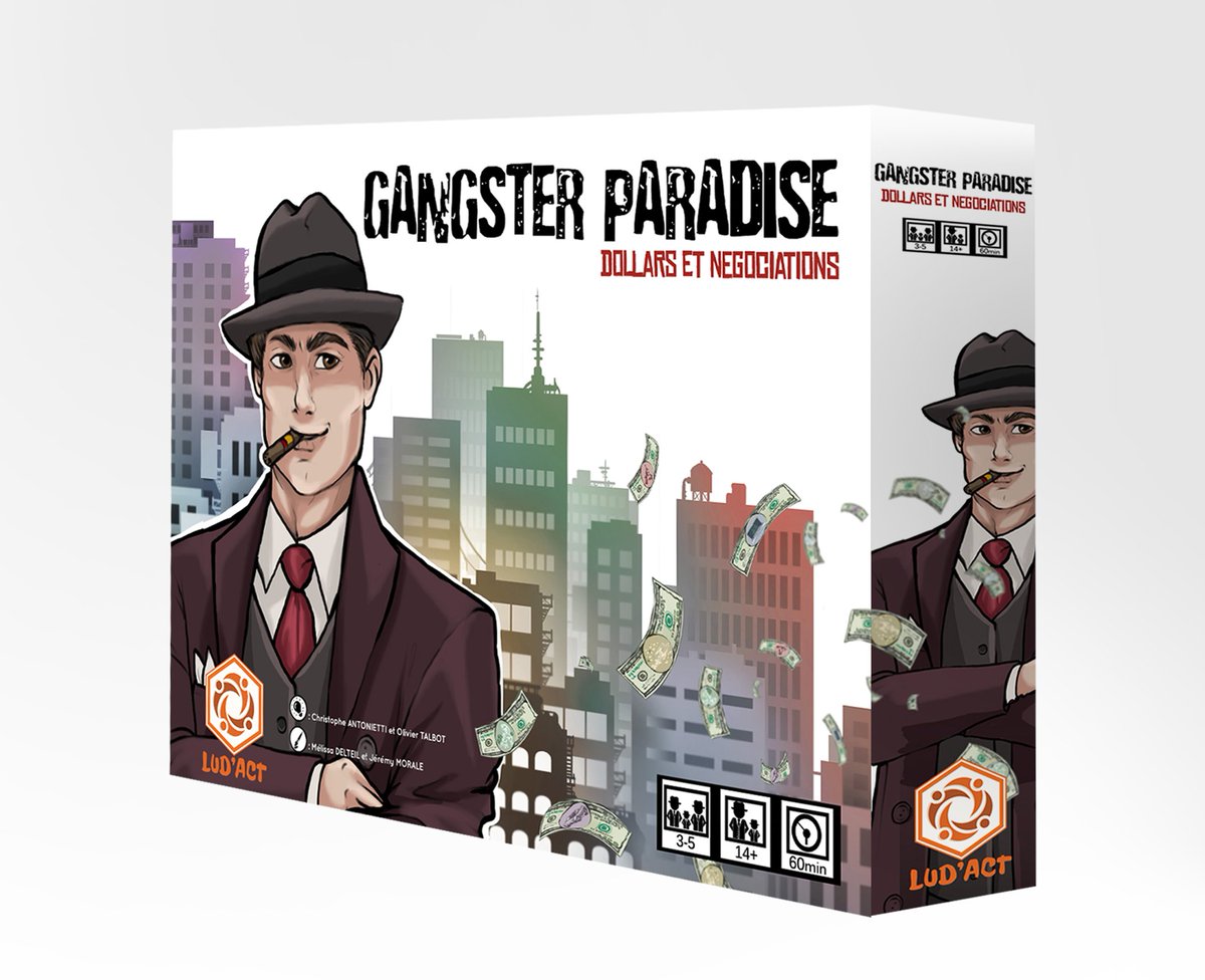 Lud_act's tweet photo. A partir d'aujourd'hui, vente de Gangster Paradise a 35€ sur https://t.co/8WYdbPVwXr... un jeu de négociation pour mafieux en herbe !!! #sorties #jds #gangsterparadise #ludact https://t.co/RqLjA8ajCx