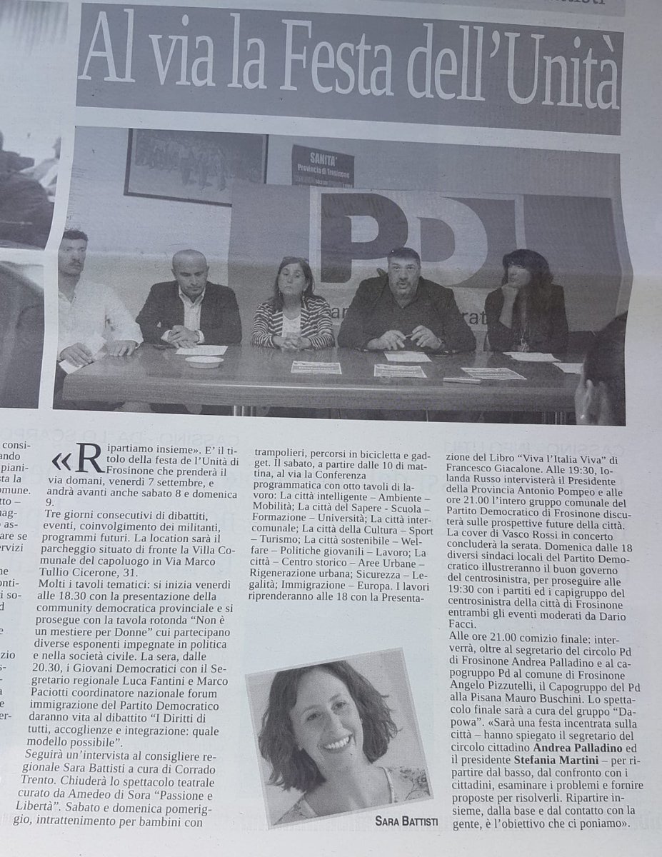 CircoloF's tweet photo. #RassegnaStampa #festaUnità #Frosinone
Edizione odierna @Linchiesta_news &amp; @CiociariaO

#PDfrosinone #RipartiamoInsieme https://t.co/jXRZStssLR