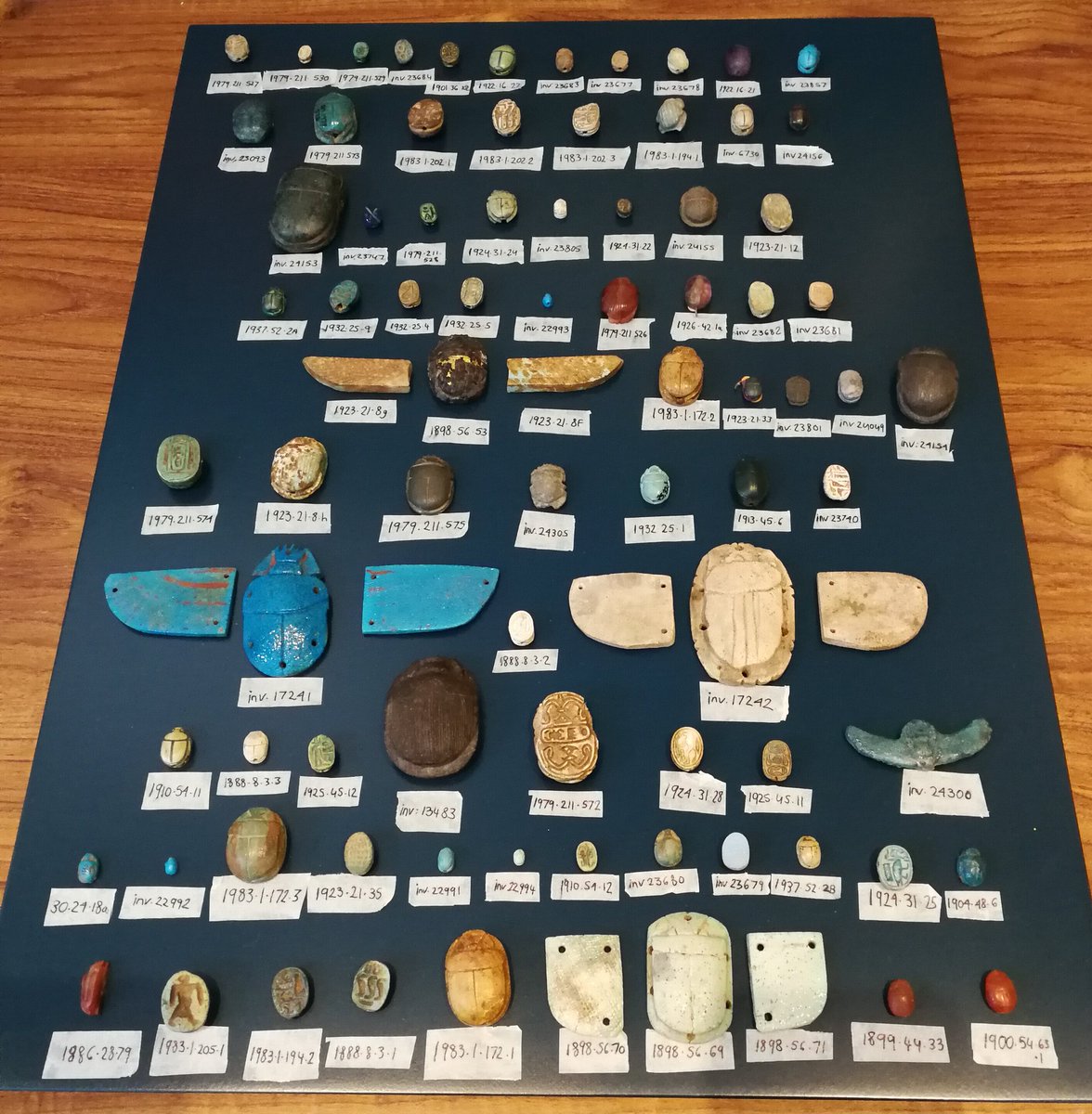 Organising scarabs for display yestersay at @BoltonLMS, what a wonderful and diverse collection!  #BoltonsEgypt #Bolton #Egyptology #ancientEgypt #museum