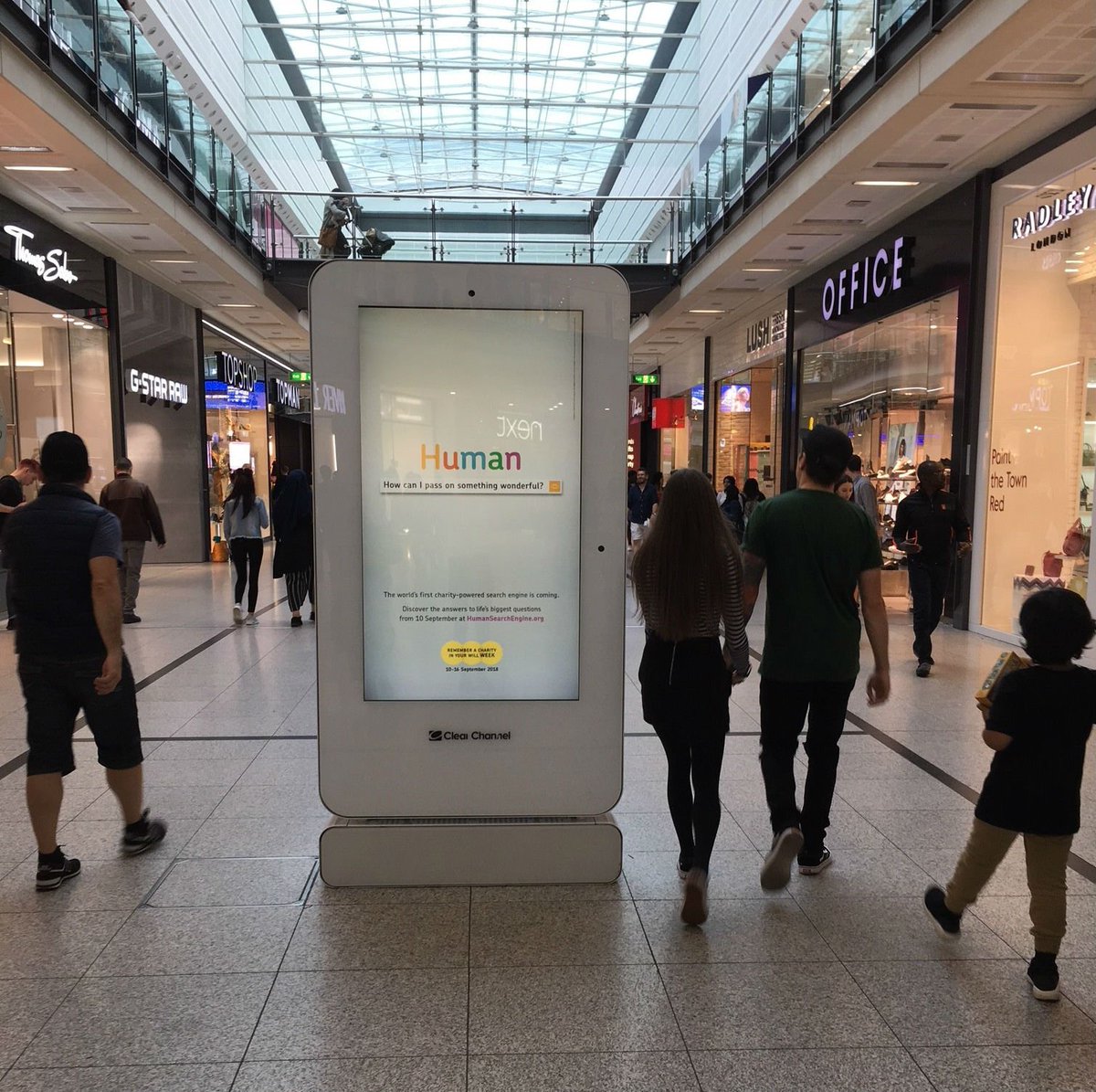 RememberCharity's tweet image. Excited to see the #HumanSearchEngine proudly on show in the Arndale Centre, Manchester