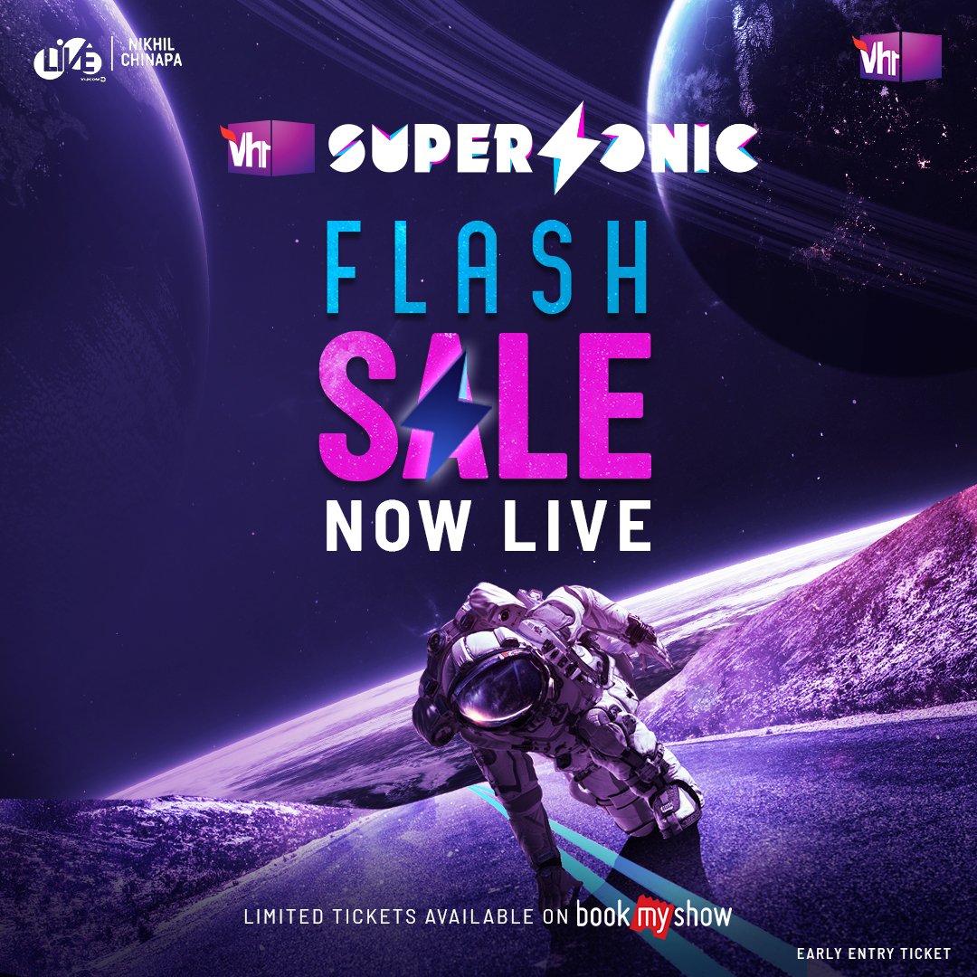 SoundAvtar's tweet photo. Last chance before the #SSFlashSale for #Vh1Supersonic2019 ends!
Get your tickets before midnight today! @Vh1Supersonic ⚡ https://t.co/c9AVQdK9zO
