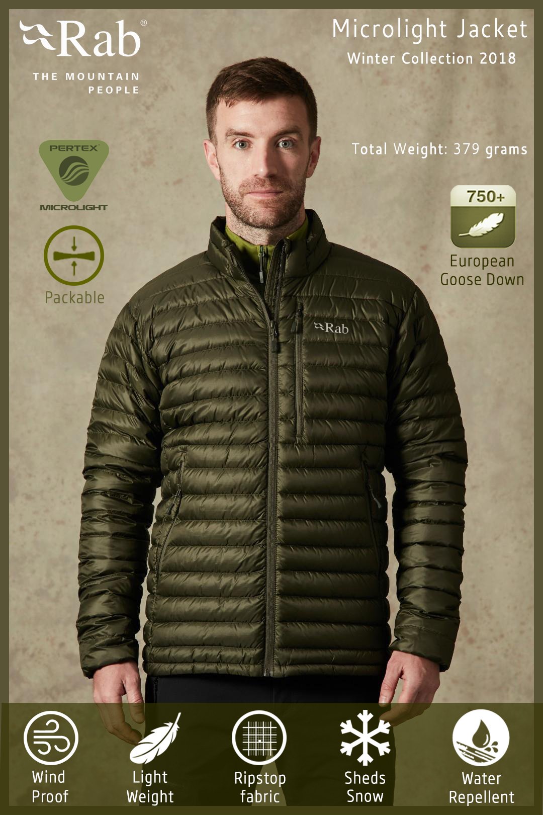 Rab microlight alpine army cactus hotsell