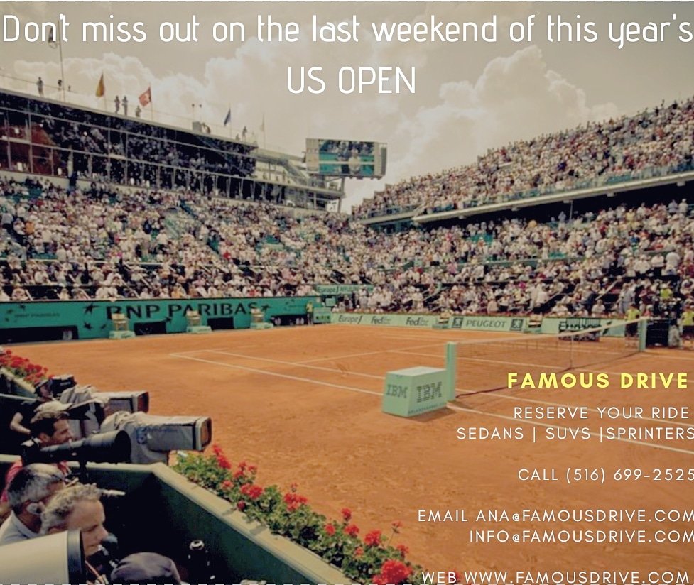 FamousDrive's tweet image. Last weekend for the US Open dont miss out! 

Reserve your ride. 

We offer 
SEDANS | SUVS | SPRINTERS
Call us
(516)699-2525
Email us 
Info@famousdrive.com 
Ana@famousdrive.com
Visit us 
famousdrive.com
Summer is limited not our fleet
#usopen