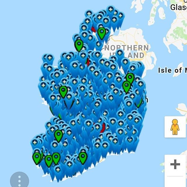 GuindexIreland's tweet photo. This week we passed 400 pint price entries (green markers) on the Guindex. Help us make the rest of Ireland green by contributing prices to the project - visit https://t.co/7aHkLBumYB to start submitting prices! https://t.co/b19DQZFAFK https://t.co/0JxMGVUo9E