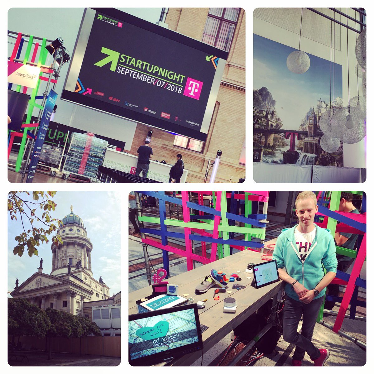 BeOnTrackDT's tweet photo. Well prepared ✌🏻one hour left until the @startupnightberlin starts. Visit us on our booth to win the bluetooth keyfinder 😉 #sun18 #wellprepared #telekomwall #entrepreneurspirit #startupevent #startupleipzig #spinlab #uqbate https://t.co/GUctVRBVDk