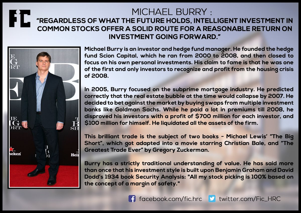 Fic_Hrc's tweet photo. Michael Burry: The Big Short Investor https://t.co/p4Fn116ujr