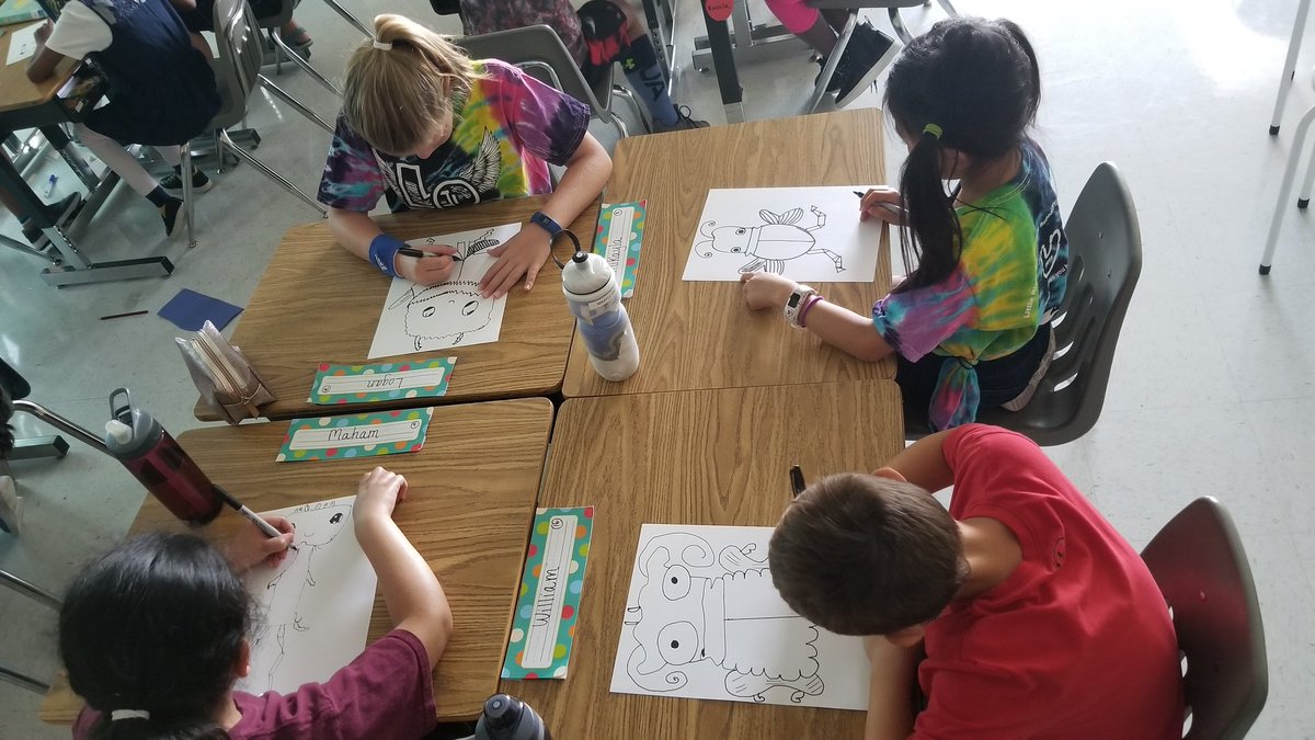 Principal_LRES's tweet photo. These insects are symmetrical, thanks Ms. Bradley for the cross-curricular learning. I see some amazing artists at work!  #LRelem 
#LearningWalks https://t.co/GGeeohDG7y