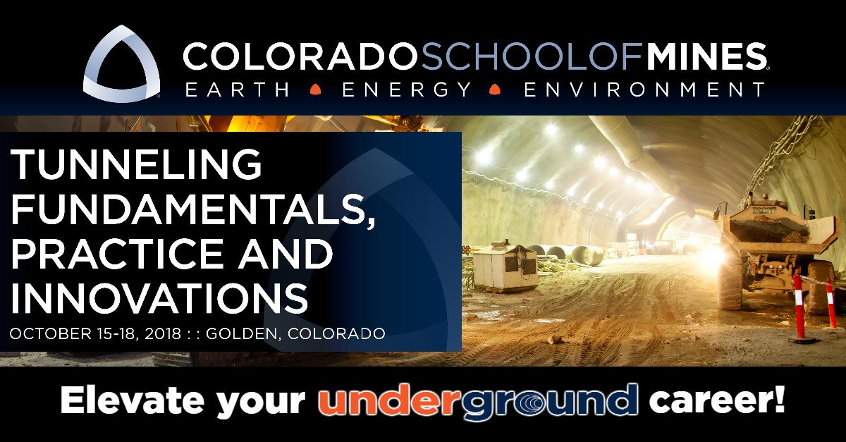 ENRnews's tweet photo. Elevate your underground construction and tunneling career at the @Mines_undrgrnd Tunneling Short Course, Oct. 15-18th in Golden, CO. Register today! https://t.co/gX5TH37Isj #Tunneling #ShortCourse #Mining #UndergroundEngineering #ad https://t.co/VAc0s1DxGs