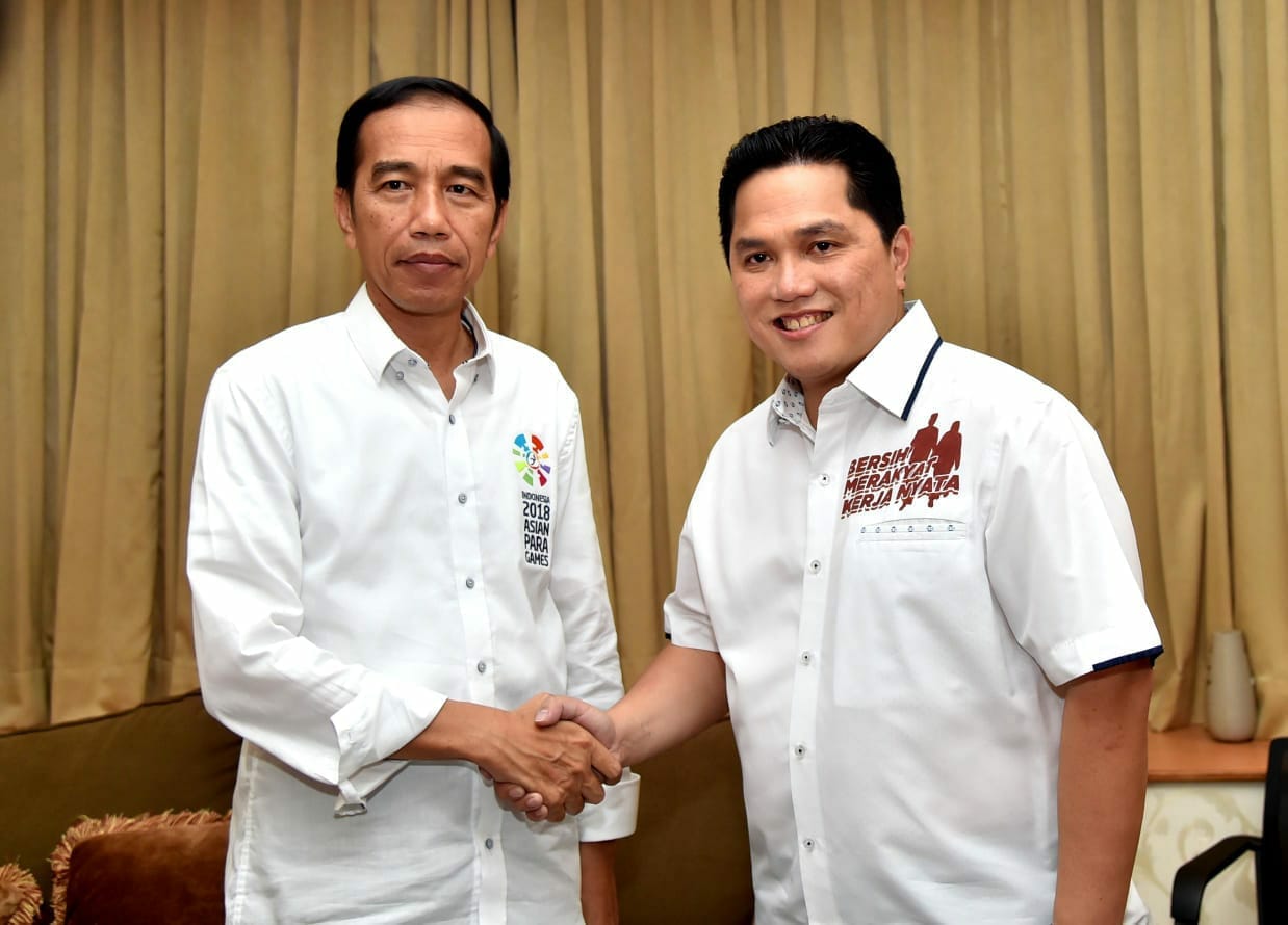 Erich Thohir berseragam Tim Pemenangan Capres Cawapres Jokowi - Maruf Amin. Foto: Twitter