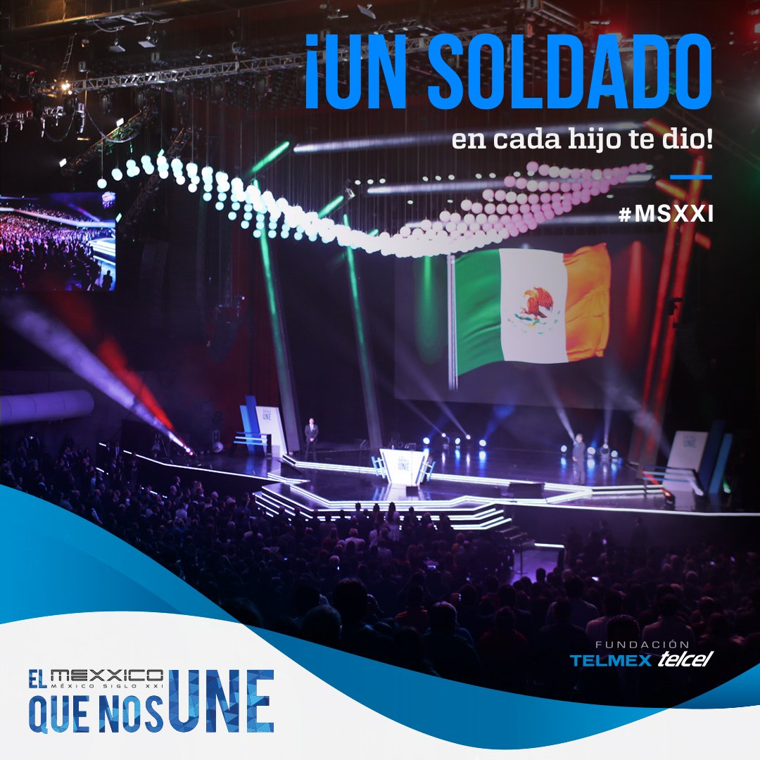 fundaciontelmex's tweet photo. Y así inicia #MSXXI con nuestro Himno Nacional y nuestra bandera ondeando en el @AuditorioMx. https://t.co/h4kanRtVOO