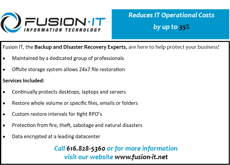 Fusion IT, the Backup and Disaster Recovery Experts, part 2! Fusion IT LLC