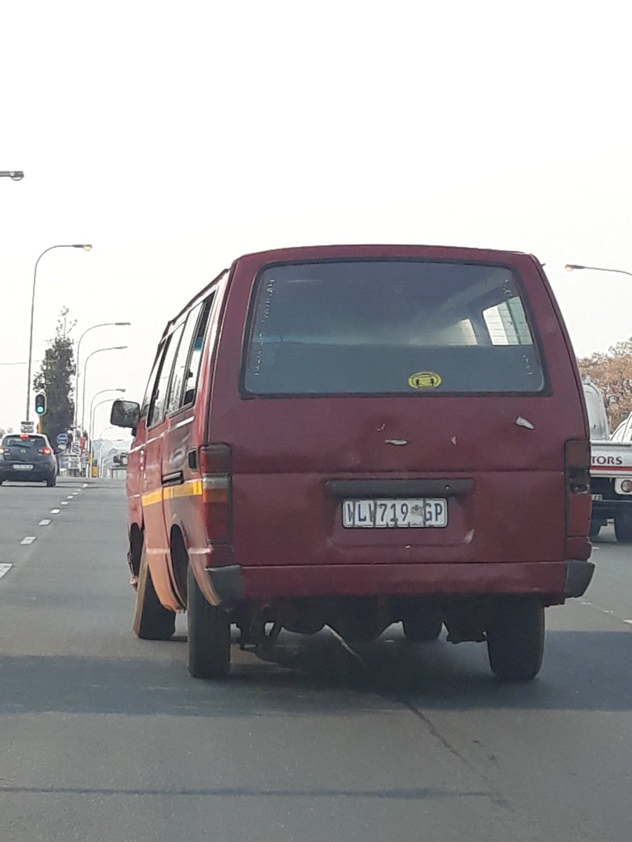 Check out this Taxi riding on Rondenbult Road Boksburg today. Can't be easy to drive