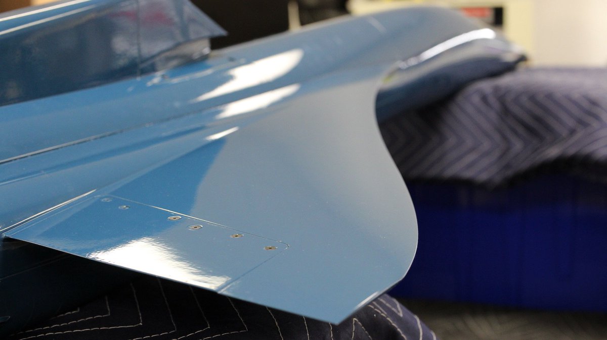 boomsupersonic's tweet image. The last major XB-1 wind tunnel test is behind us! The model performed beautifully, matching our predictions. The “dirty” one is from flow visualization with a mixture of kerosene, clay powder, and DayGlo pigment called “China clay.” Can't wait to fly the real thing next year.