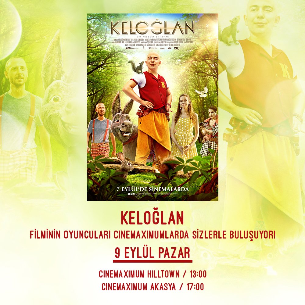 “Keloğlan Yeni Masal” filminin oyuncuları Cinemaximumlarda sizlerle buluşuyor! 😍 Hemen tıkla, biletini al, filmin keyfini oyuncularıyla yaşa! 👉 bit.ly/2N3oitp 🍿🍿🍿 Biletinin yanında Keloğlan maskesi ve sticker’ı almayı unutma! 😉 #Cinemaximum #KeyfiPaylaş #Keloğlan