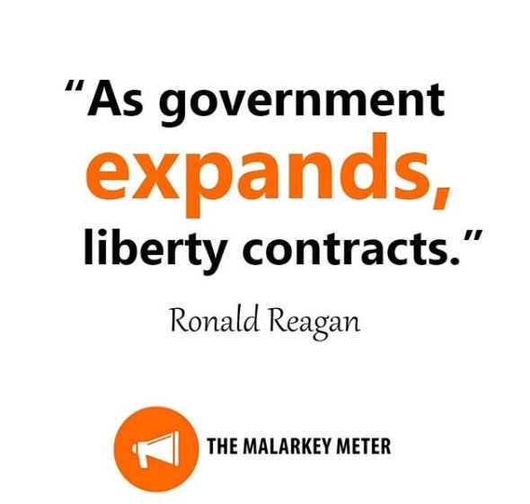 malarkeymeter's tweet photo. “As government expands, liberty contracts.” ― Ronald Reagan.

___________
Follow Us:
🌐 https://t.co/S9v41c0l5v 

#America #English #Politics #whenpoliticsislife #politicalissues #USA #USApolitics #USAToday #instatoday #trending #today #Followforfollow #photooftheday https://t.co/SBcy8gp4dC
