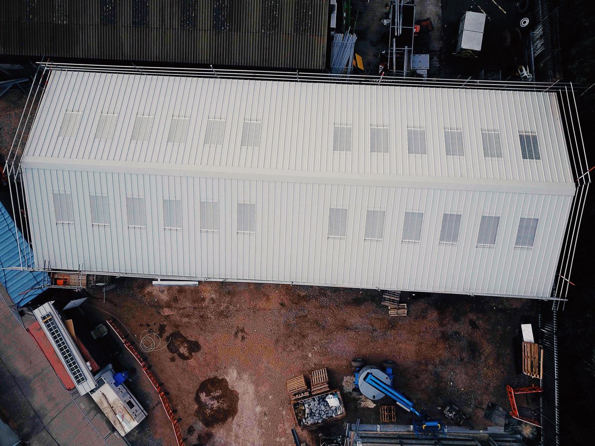 Scorpionbuild's tweet photo. Look how fast our two industrial, steel-framed buildings are coming along in Salisbury!  #steel #frame https://t.co/4e8OHJDkwD