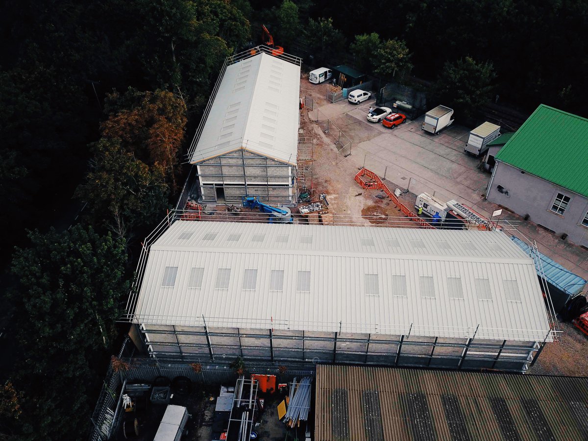 Scorpionbuild's tweet photo. Look how fast our two industrial, steel-framed buildings are coming along in Salisbury!  #steel #frame https://t.co/4e8OHJDkwD