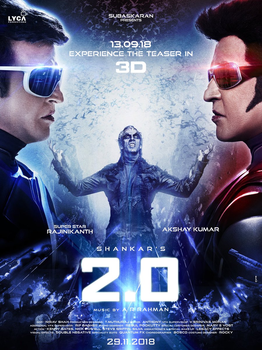 KollyBuzz's tweet photo. #2Point0 Teaser releasing on September 13th! #2Point0Teaser https://t.co/4WEi8jenVW