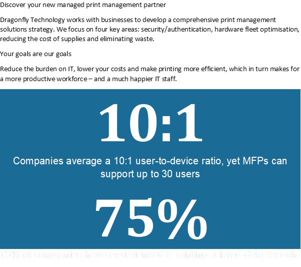Dragonfly_Tech's tweet image. An annual printer review can pay significant dividends as it provides confidence that the printers and workflow practices in place are the best match to an organisation&apos;s requirements.
