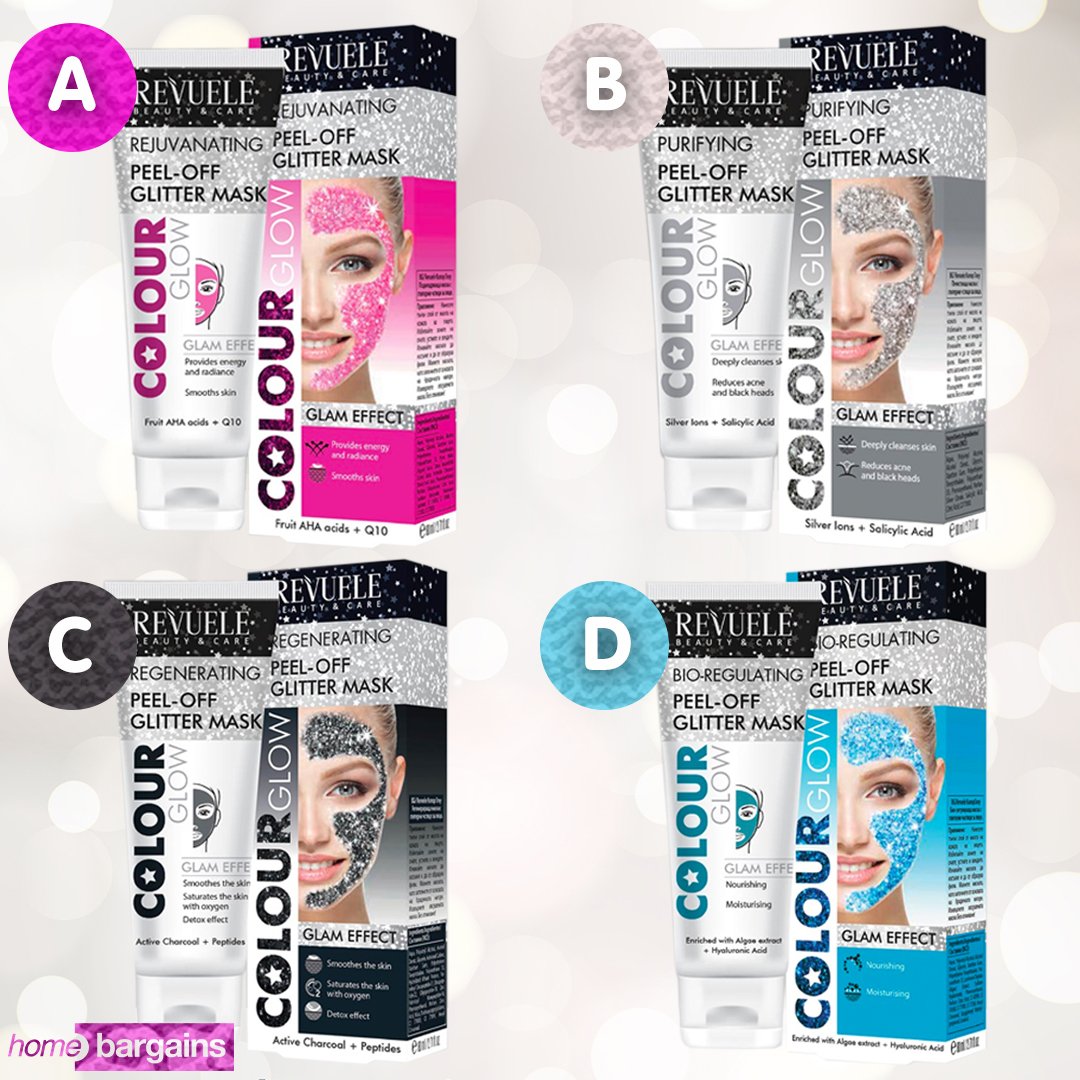 Home Bargains on Twitter "Which of our Revuele Colour Glow Glitter Masks is your fave? 😍