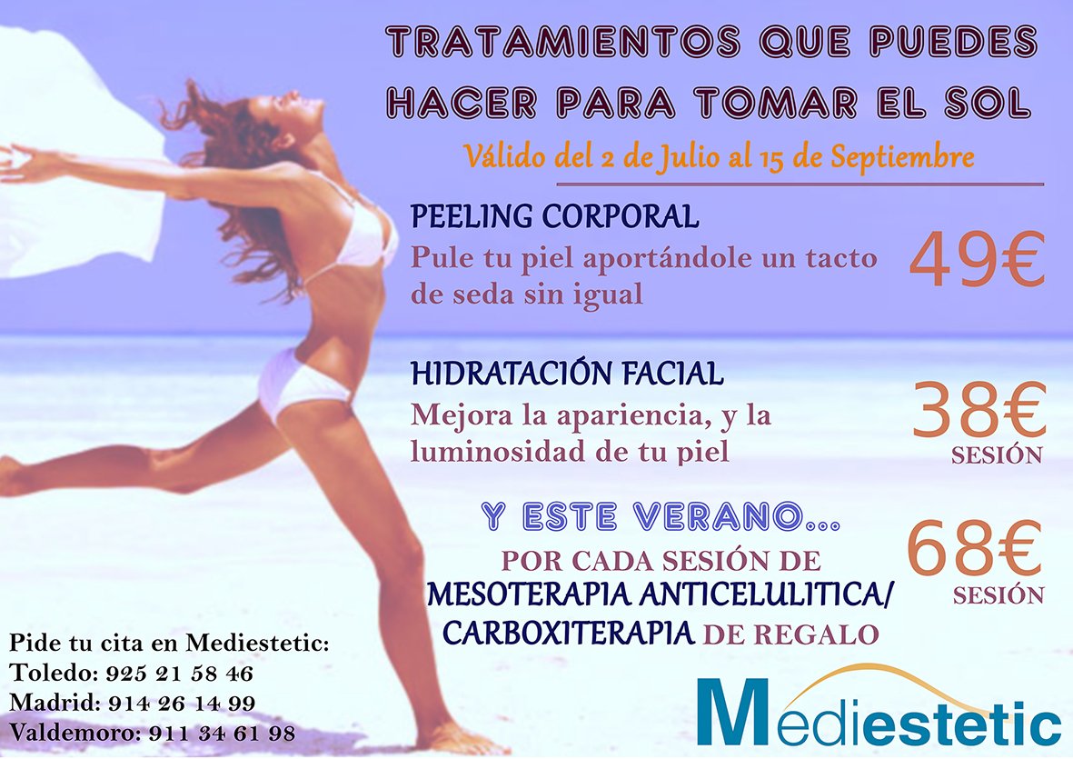 Mediestetic_'s tweet photo. Aun estás a tiempo para disfrutar de las promociones de verano. Hasta el 15 de septiembre para ti. https://t.co/uSmpzNaHJu