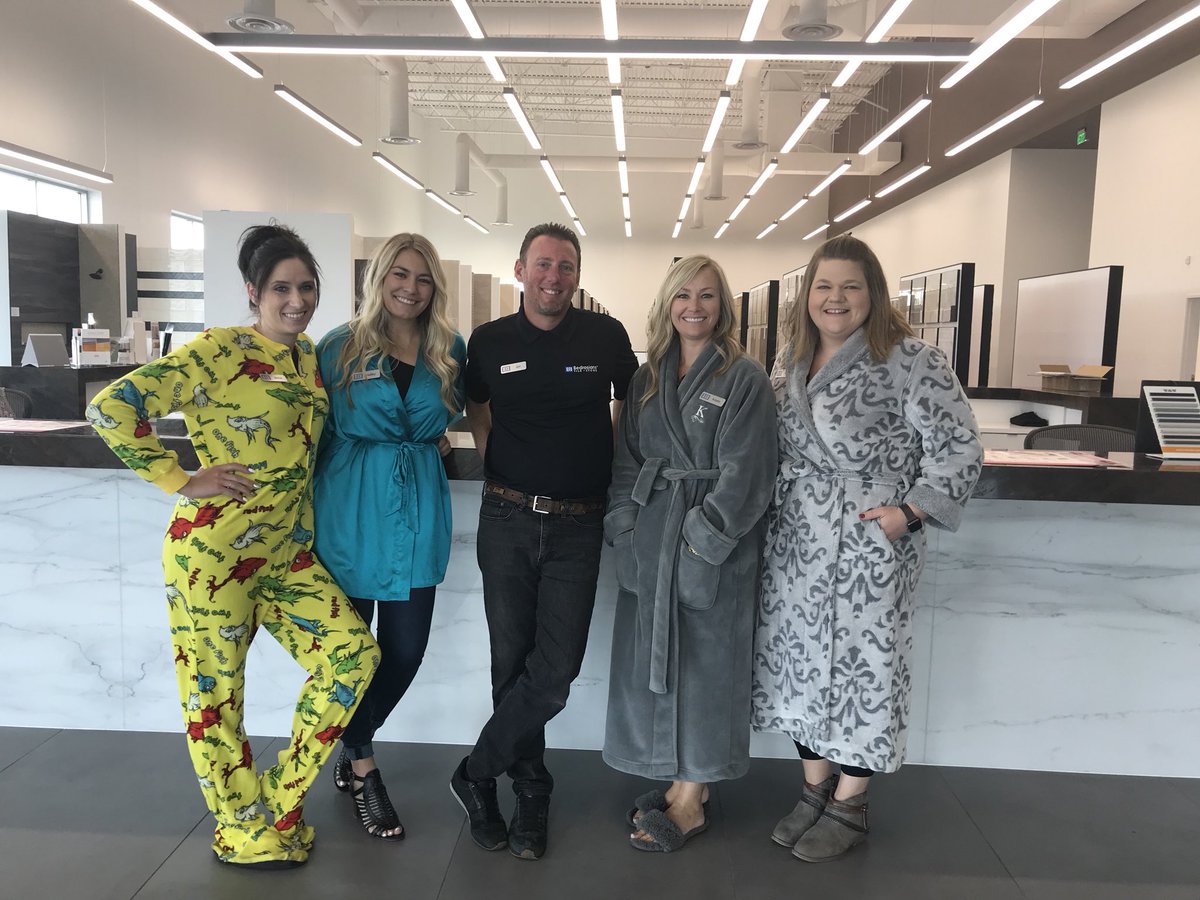 Reedmonical's tweet photo. Made this team a bet that if they beat sales plan last month by 10% they could wear there pajamas to work for a day!! #smashedplan #Bedrosiansspokane #funtimes https://t.co/oVIe3nnJZD