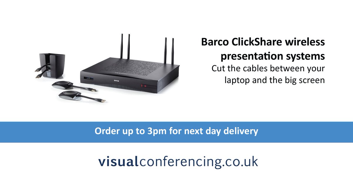 VisualConf's tweet image. Looking for a high quality wireless presentation system? We have a great range from @BarcoClickShare available on our website: visualconferencing.co.uk/catalogsearch/…