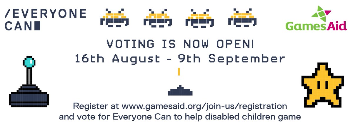 EveryoneCanUK's tweet image. Calling all game devs, game designers, gaming students &amp;amp; ANYONE that works in the games industry! With just the click of a button you could enable us to secure vital funds! Register with @GamesAid  here : bit.ly/2oF4ijf &amp;amp; then vote Everyone Can! #gamedev #gamer #gaming