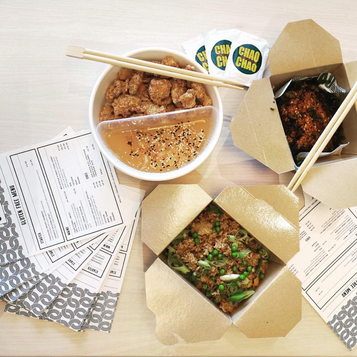 A proper order from our gluten free menu. Let us know what do you think! 👌🏼 #chaochao #chaochaourban #chaochaooriental #glutenfree #cleanergreenerfresher #healthyfood #healthyeating #asian #zingylemon #seaweed #eggfriedrice #delicious #nottingham #notts #westbridgeford