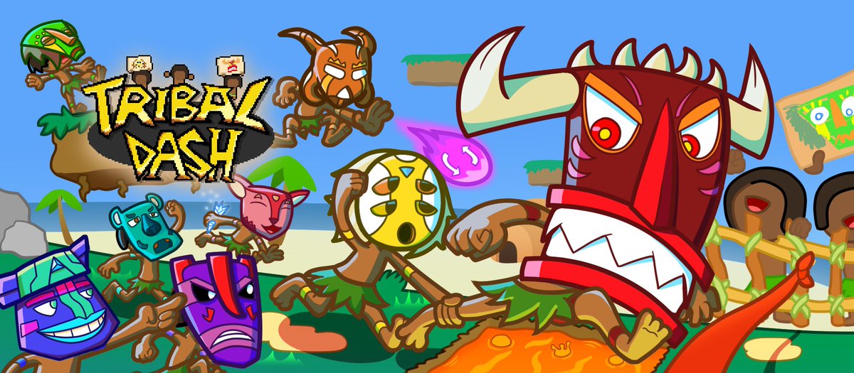 SneakyMammoth's tweet photo. We just released Tribal Dash: First Run for Airconsole. Play our frantic 1-8 player racing game with friends and get running! #gamedev #indiedev #madewithunity https://t.co/jIo8f1TqmX
