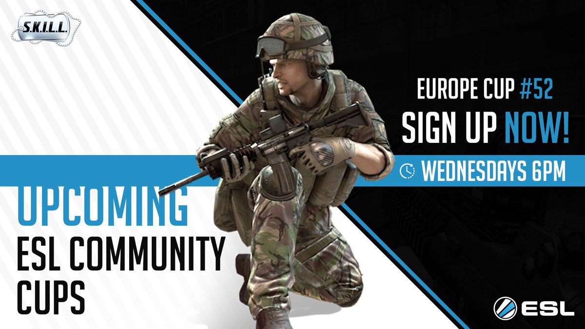 Our weekly Community Cup series is still attracting new teams.
What about you? Stop waiting, gather your friends and start competing now at <a href="/ESLPlay/">ESL Play</a> for awesome in-game prizes by <a href="/Gameforge/">Gameforge</a> every week. Your team could be the next winner!

play.eslgaming.com/skill