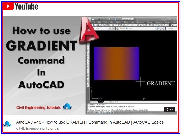 CIVILTutorials's tweet image. AutoCAD #18 - How to use GRADIENT Command In AutoCAD | AutoCAD Basics
youtu.be/G0uCiZ8yT6o
#CivilEngineeringTutorials 
#CivilTutorials 
#AutoCADCommands 
#AutoCADBasics