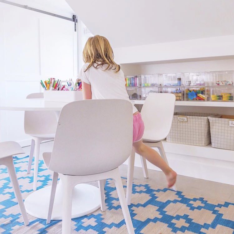 Great art spaces all have a designated spot for storing those wonderful creations and this one by @livesimplybyannie is no exception.  Labeled baskets are a pretty way to store your kids artwork before sending them to us to create beautiful Artkive books. artkivebox.com