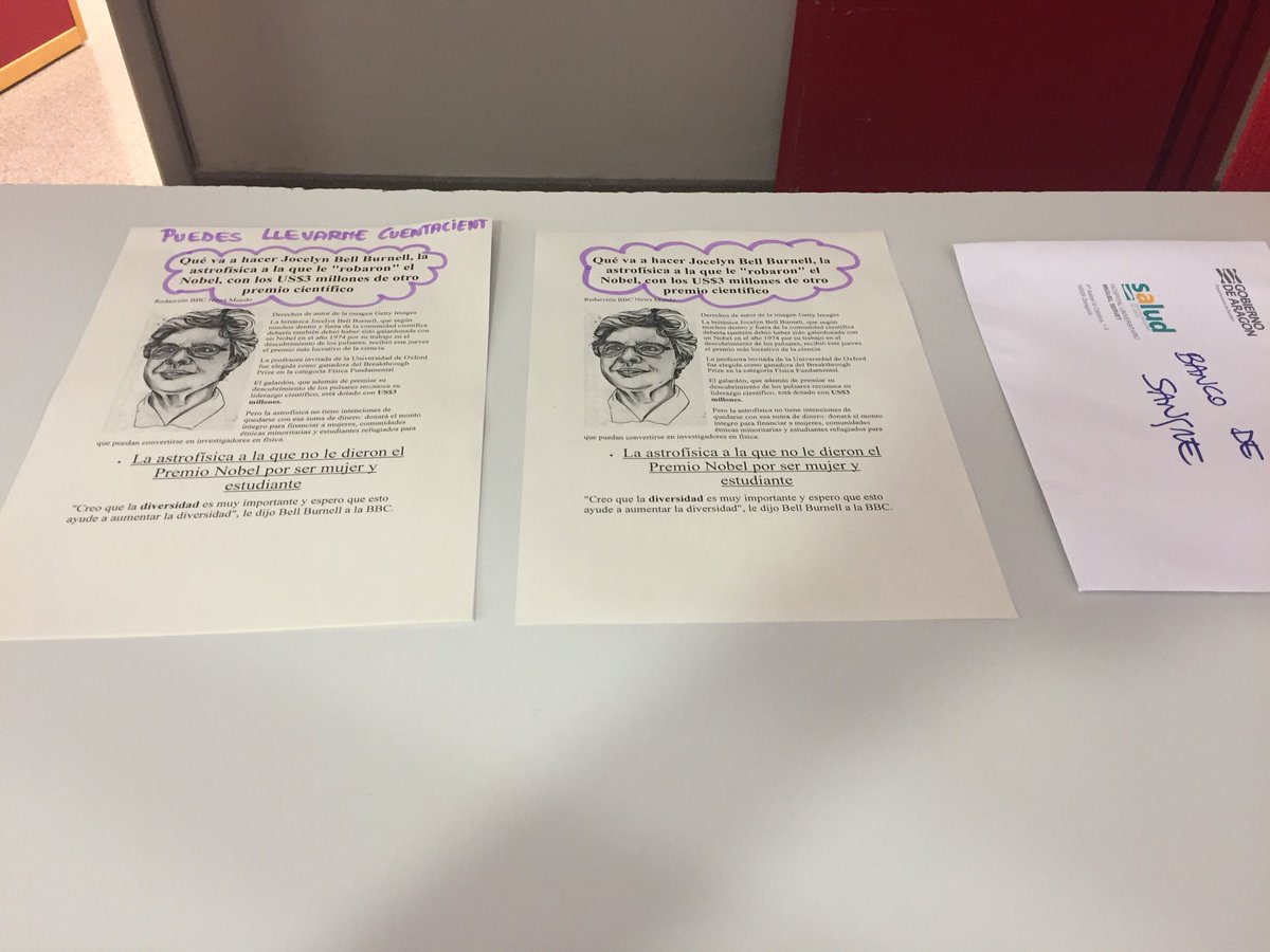 ChemistredPuck's tweet photo. Hoy tenemos nuestro rincon #cuentacientificas11F a tope , el boca a boca de #JocelynBell tenemos hospital revolucionado y yo contentisima hablando lucha #mujerescientificas y la #diversidad de la ciencia. https://t.co/uV5P08nIVt