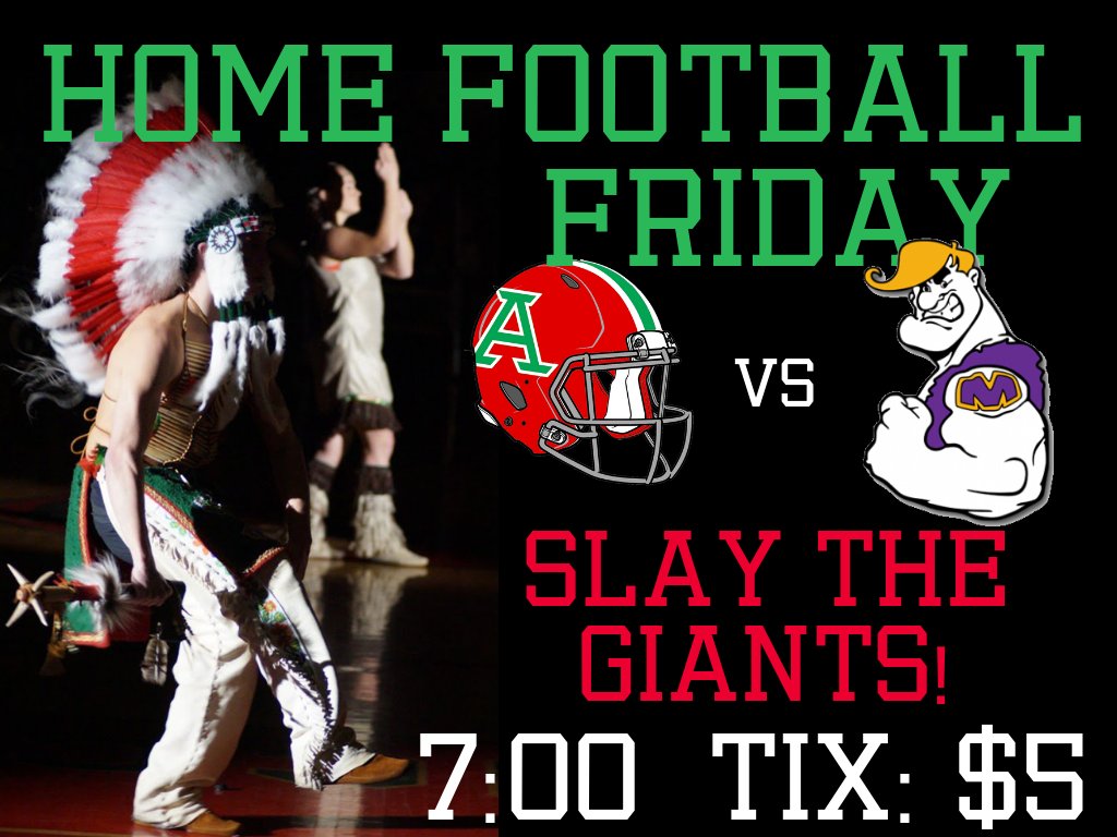ahsindians's tweet photo. GAMEDAY! Indians &amp; Giants at Collier Field tonight. At halftime we welcome @andersoncomsch Elementary Cheerleaders who participated in the AHS Cheer Clinic this week! As always, @LeesFamousChick will be available! @thbsports @WeAreTheNCC @ahs_cheerblock https://t.co/HhzWPg2kKY