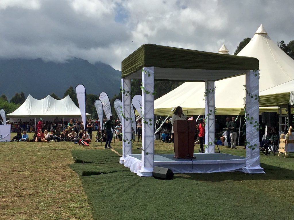 The CEO @cakamanzi of @RDBrwanda giving remarks on #KwitaIzina in kinigi musanze 

#ConservationIsLife 
#KwitaIzina2018 
#RemarkableRwanda 
#VisitRwanda #RwOT 

📸 @AthanTashobya