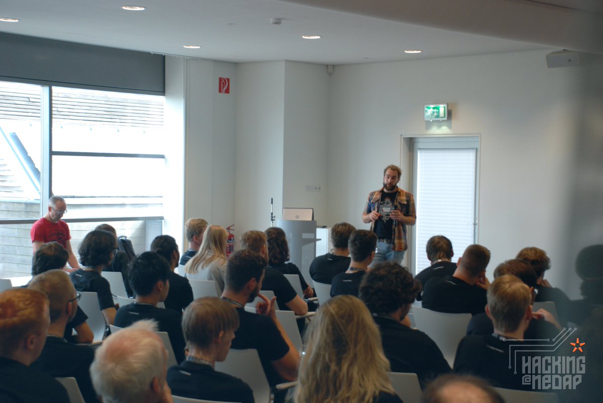 . <a href="/Saxion/">Hogeschool Saxion (inactief)</a> students getting prepared for Hacking <a href="/Nedap/">Nedap</a> Tonight it is! Have fun all :) bit.ly/2CBYjoS #hackathon #lifeatnedap
