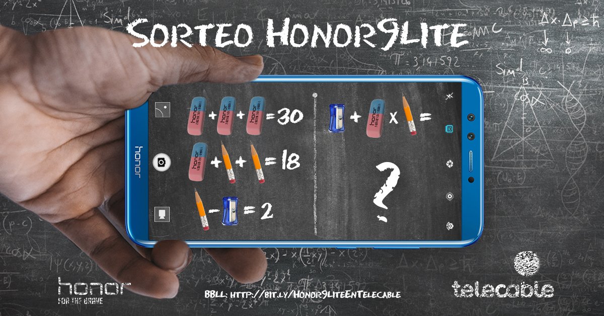 Honor_ES's tweet photo. 🎁SORTEAZO de un #Honor9Lite🎁

📚PARA QUE DEJÉIS DE LLORAR POR LA VUELTA AL COLE✏

👩‍🏫¿Cuál es el resultado de la ecuación? 👨‍🏫

1⃣ RT + Follow @honor_es y @telecable_AS
2⃣Comenta la solución
3⃣Menciona a dos amigos con #Honor9LiteEnTelecable

🔥SUERTE🔥 https://t.co/C3d74F8jm7