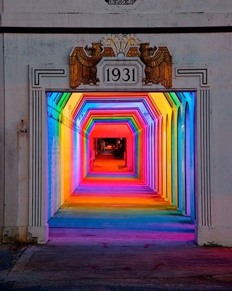 secretcinema's tweet photo. A bit of everyday magic with the Color Tunnel in Birmingham, Alabama #ColorTunnel #ImmersiveArt #ArtInstallation #Colourful https://t.co/EX04klkq4j
