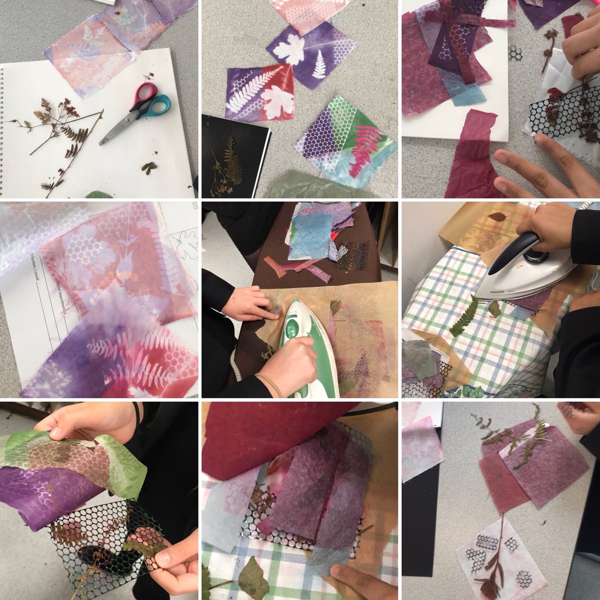 BDBTextiles's tweet image. Extremely proud of the level of experimentation from my year 9s today! Finding their feet with the “nothing is wrong” attitude and exploring different ways of using transfer paper, colour and shapes #ProudOfBDB @BDBSchool #GCSEArtTextiles #HeatTransferExperiments